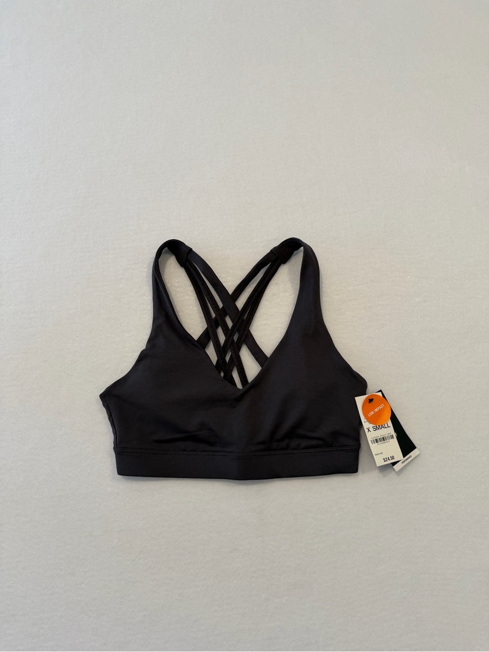 Ideology Crisscross Back Sports Bra Gray XS New